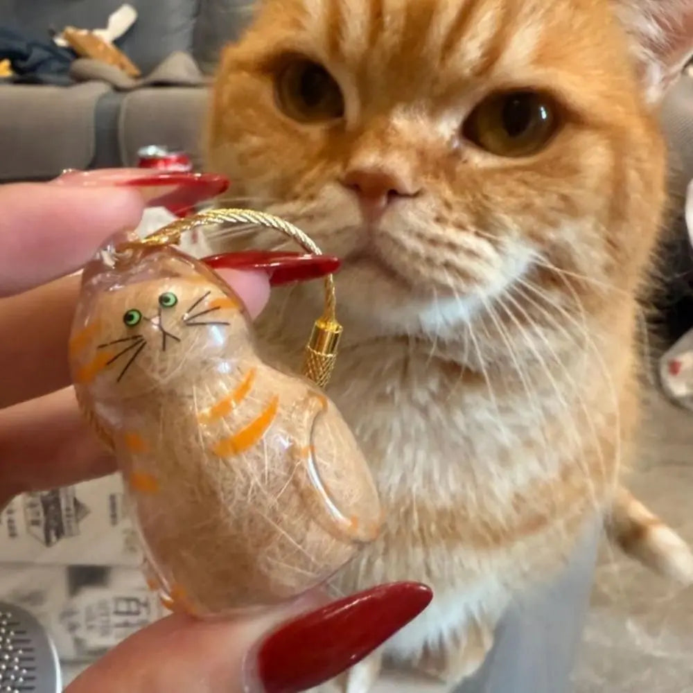 Cat Hair Storage Keychain Charm
