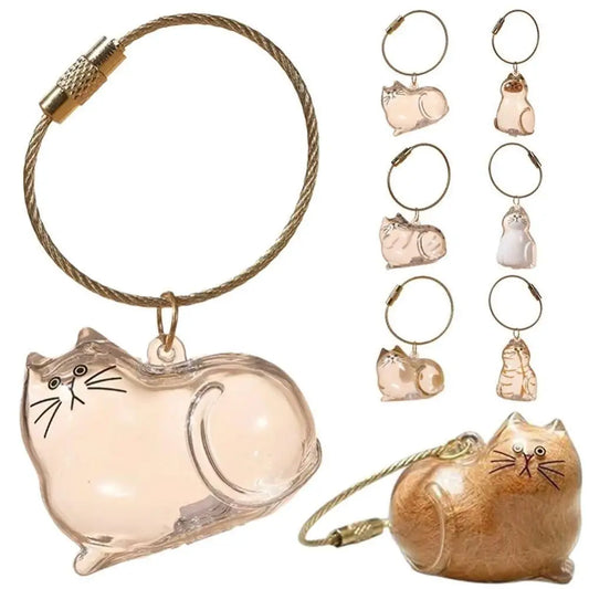 Cat Hair Storage Keychain Charm