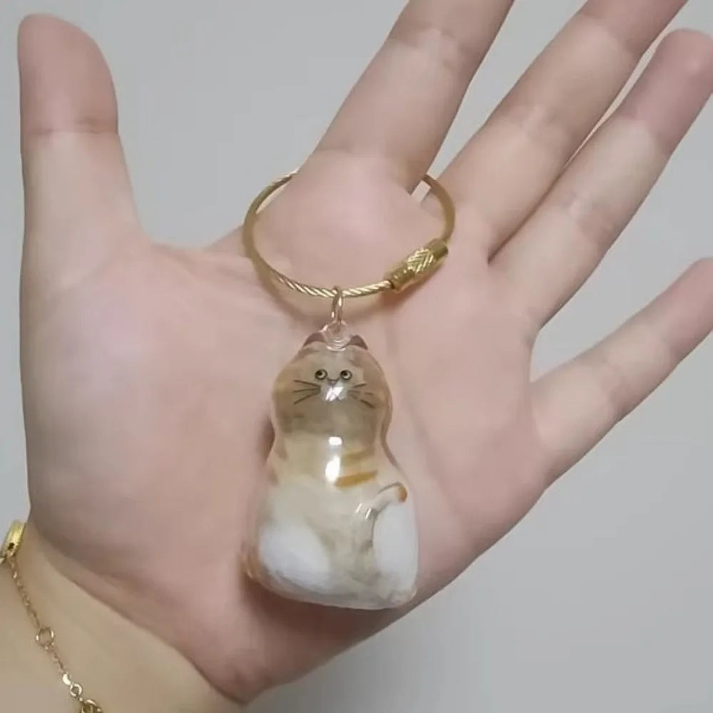 Cat Hair Storage Keychain Charm