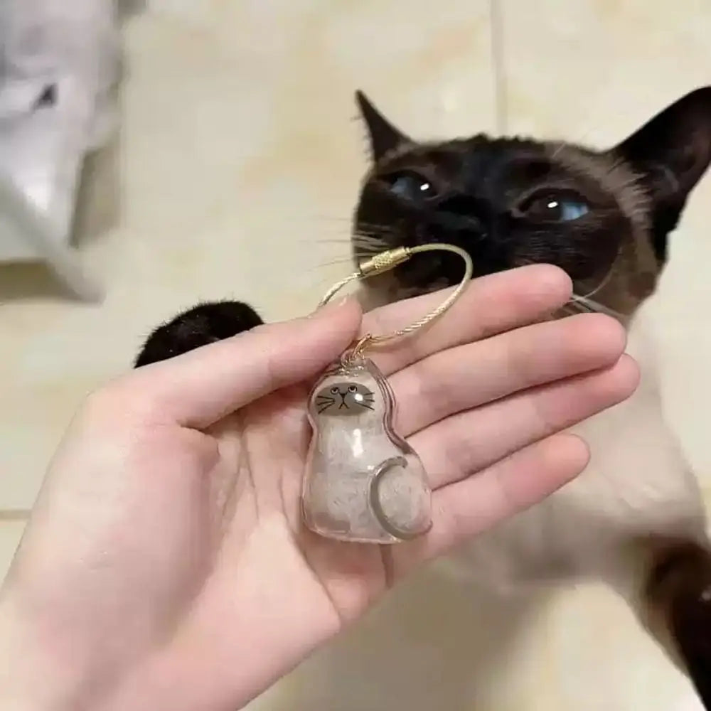 Cat Hair Storage Keychain Charm