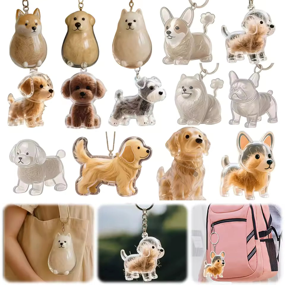 Dog Hair Storage Keychain Charm