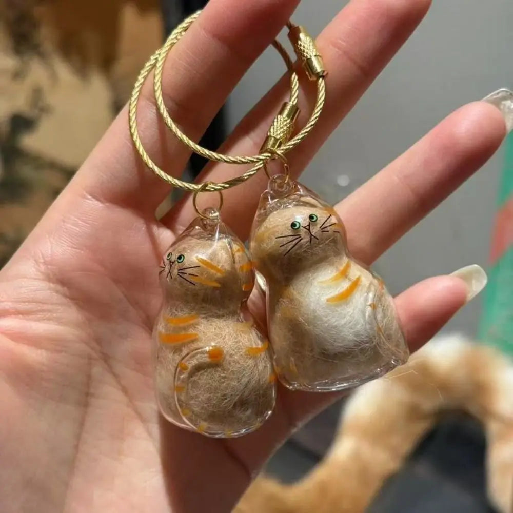 Cat Hair Storage Keychain Charm
