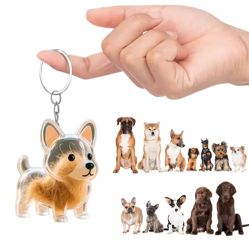 Dog Hair Storage Keychain Charm