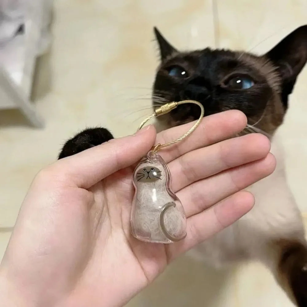 Cat Hair Storage Keychain Charm