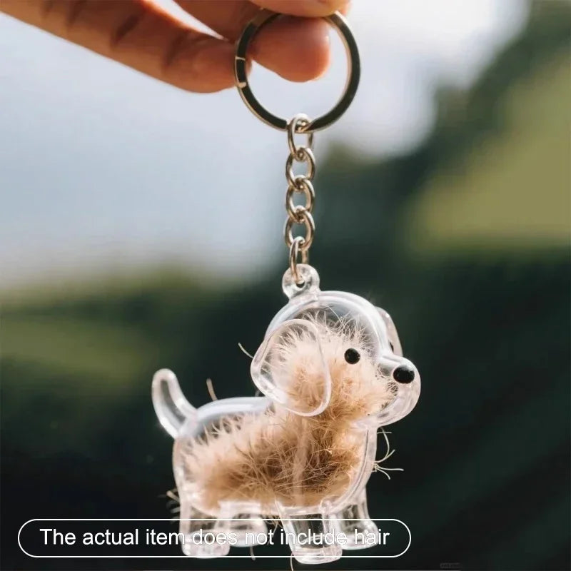 Dog Hair Storage Keychain Charm