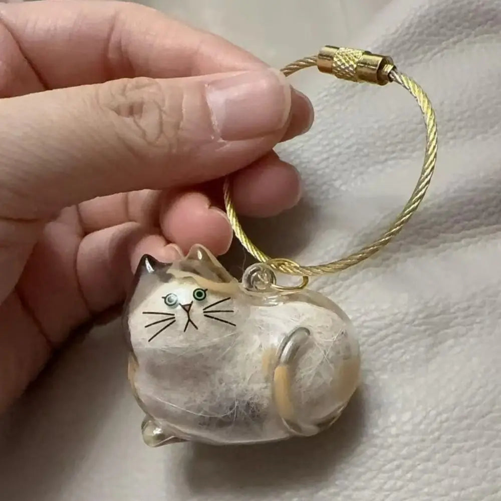 Cat Hair Storage Keychain Charm