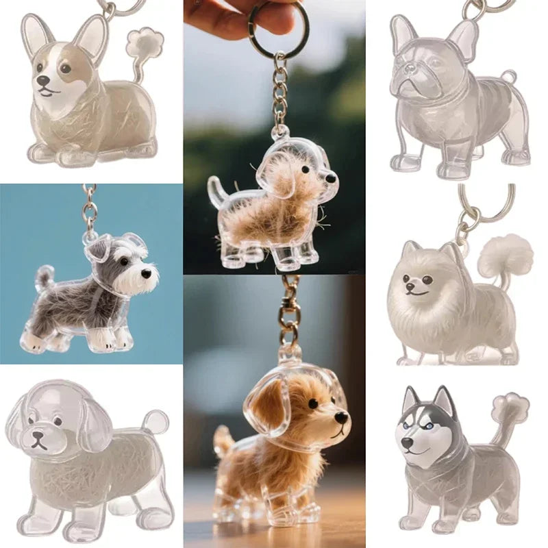 Dog Hair Storage Keychain Charm