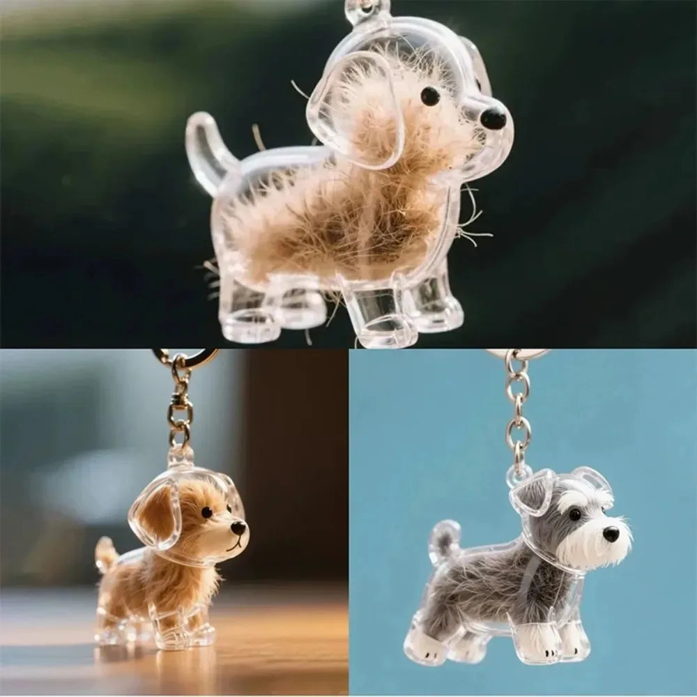 Dog Hair Storage Keychain Charm