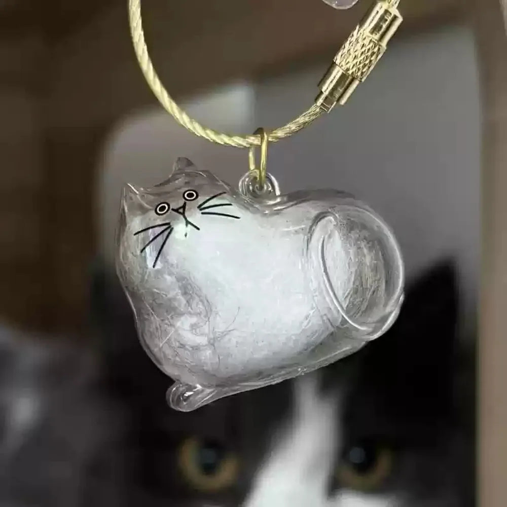 Cat Hair Storage Keychain Charm