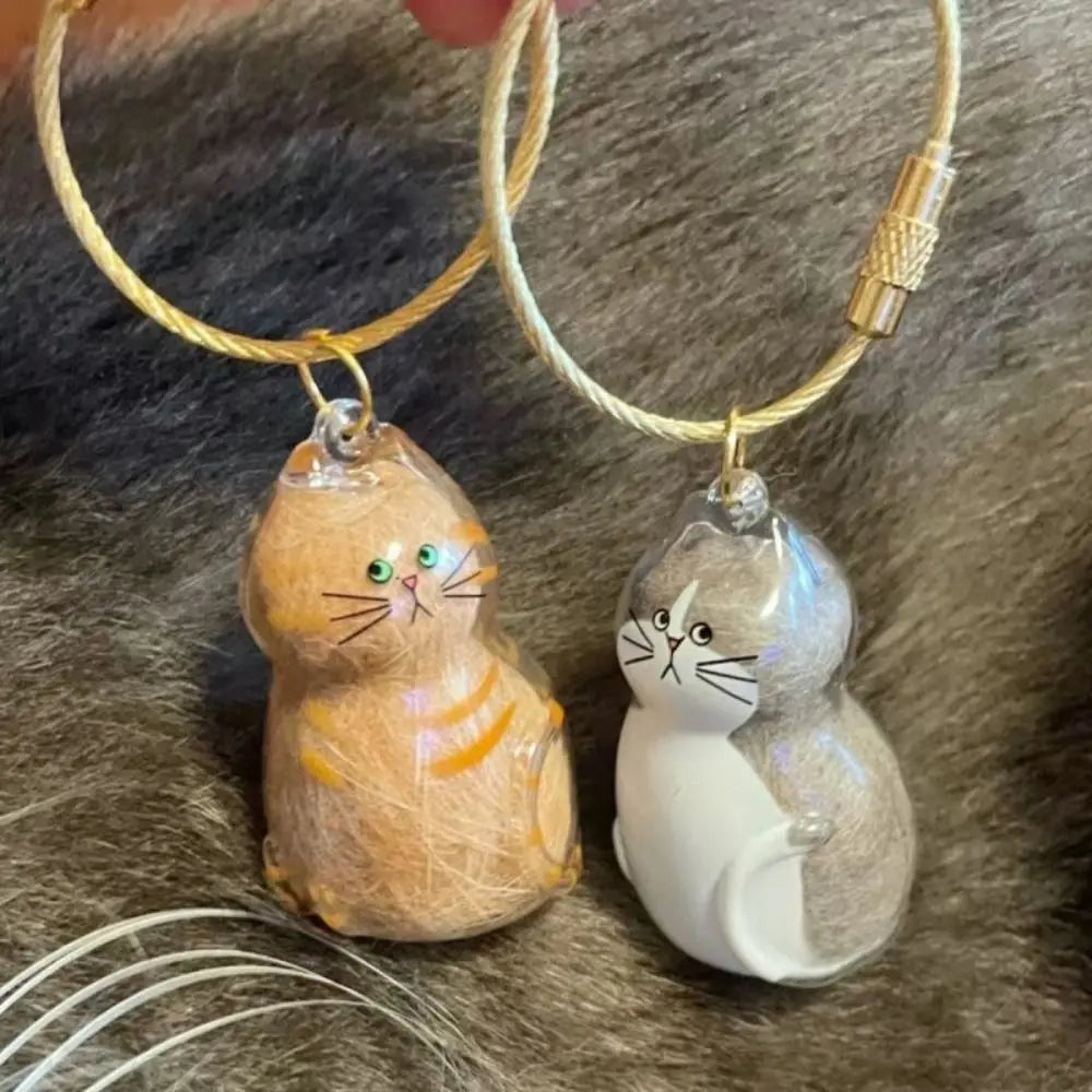 Cat Hair Storage Keychain Charm