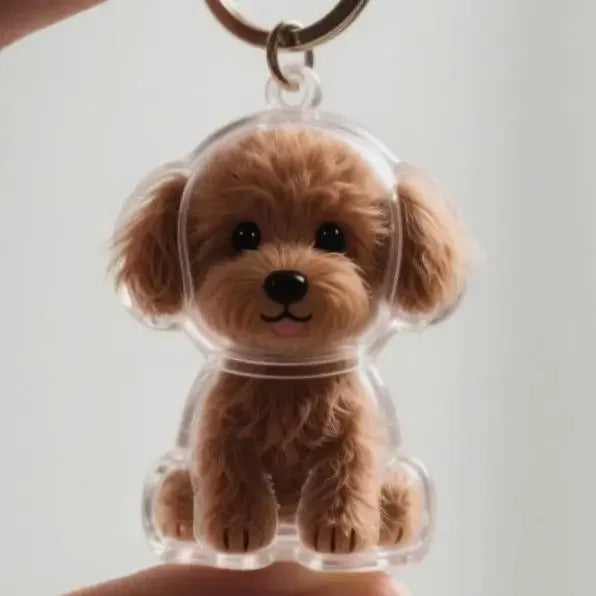 Dog Hair Storage Keychain Charm