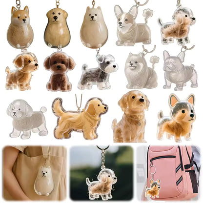 Dog Hair Storage Keychain Charm