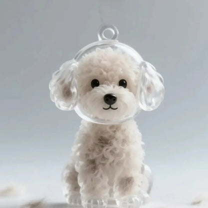 Dog Hair Storage Keychain Charm